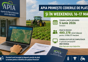 APIA primește cererile de plată și în weekendul 16–17 mai. Fermierii mai au timp până pe 5 iunie