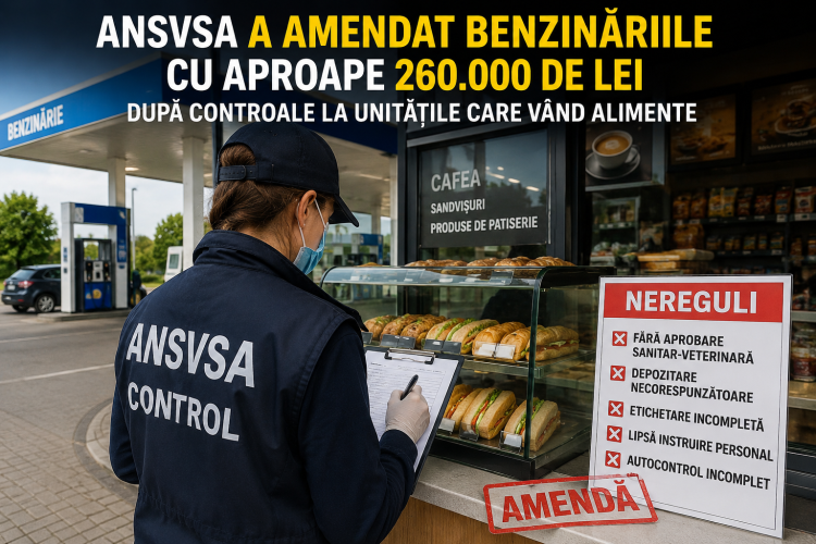 Sandvișuri preparate fără autorizație și produse retrase de la vânzare, bilanțul controalelor ANSVSA în benzinării