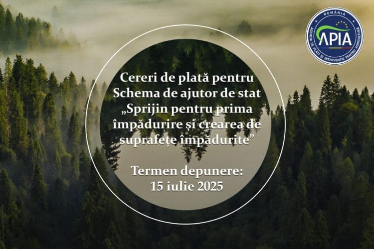 Fermierii pot depune cererile de plată pentru împăduriri până la 15 iulie 2025