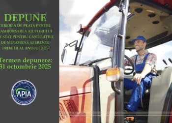APIA primește cereri de plată pentru rambursarea ajutorului de stat la motorina utilizată în agricultură – trimestrul III 2025