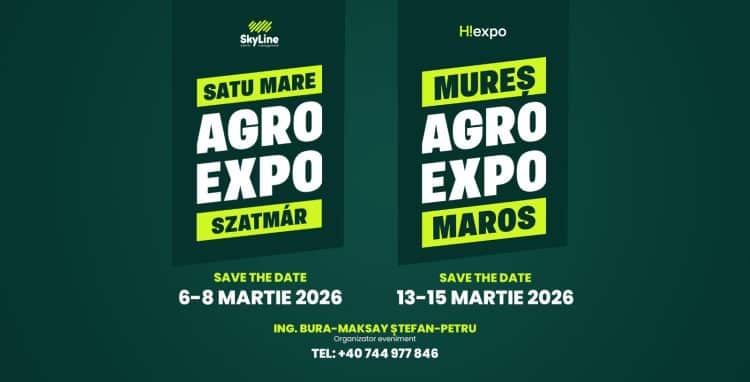 Două mari evenimente agricole pun România pe harta agribusiness-ului în martie 2026: Satu Mare Agro Expo Szatmár & Mureș Agro Expo Maros